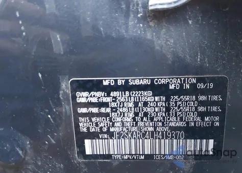 2020 Subaru Forester Sport z USA, uszkodzony, nr VIN JF2SKARC4LH419370